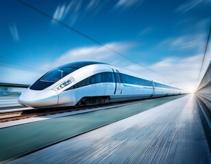 Fototapeta premium futuristic high speed maglev train in motion