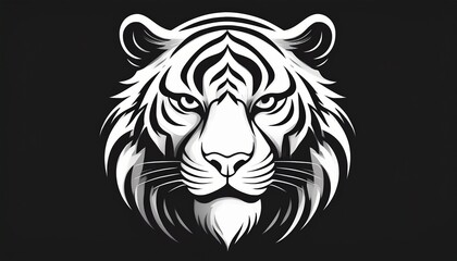 Obraz premium tiger logo black and white