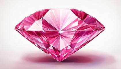 Fototapeta premium pink diamond isolated on white background