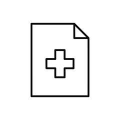 Obraz premium Medical document icon with cross symbol
