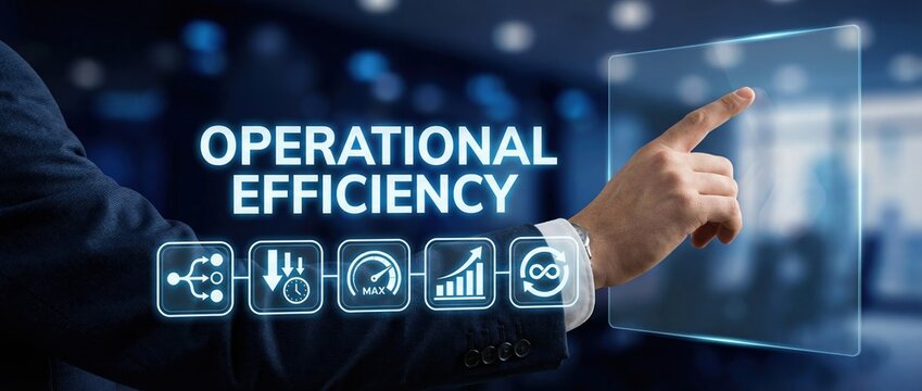 Operational Efficiency, Business Optimization, Performance Management, Workflow Automation, Productivity, Process Improvement, Strategy concept for professional corporate growth.