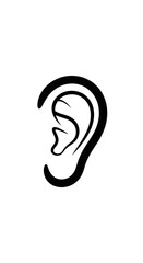 Minimalist Ear Illustration: A Clean Graphic Depicting Auditory Perception in Monochrome Style