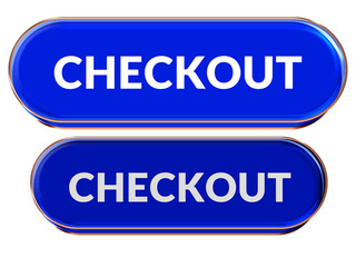 Fototapeta premium Checkout Button glossy blue gold UI ecommerce payment action
