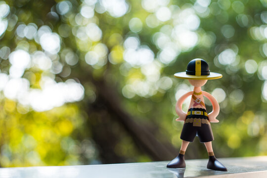 Bangkok, Thailand - March 13, 2026 : One Piece Luffy's, Monkey D. Luffy Elbaf Ver. Features the costume design of Luffy from the Elbaf arc