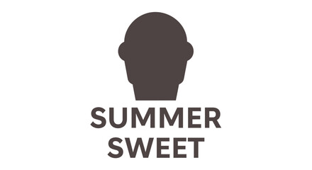Vector illustration of a head silhouette with Summer Sweet text