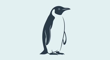 Illustration of a Penguin Standing Alone. © AAS CREATIVE