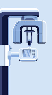 Modern Dental Panoramic X-Ray Machine Illustration For Healthcare And Oral Examination