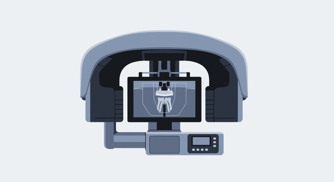 Modern Dental X-Ray Machine Illustration For Diagnostic Healthcare And Technological Procedures