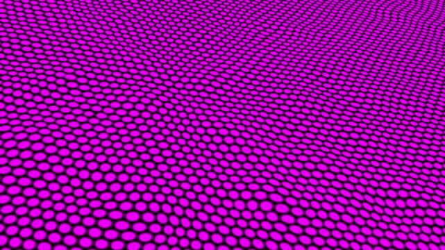 Abstract purple wavy dot pattern background. Perforated mesh texture with perspective