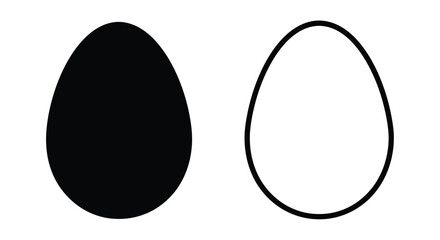 Fototapeta premium Simple graphic depicting a solid black oval and a hollow oval outline