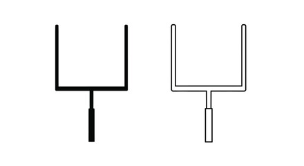 Two black and white illustrations of american football goalposts are shown © APIM02SN