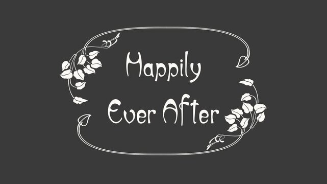 Happily Ever After&ndash; Art Nouveau Botanical Wedding Title (Alpha Channel)