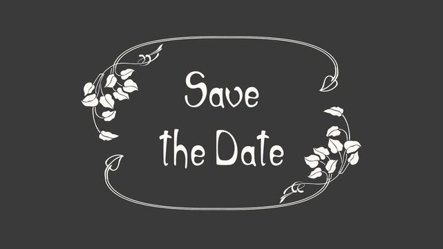 Save the Date &ndash; Art Nouveau Botanical Wedding Title (Alpha Channel)