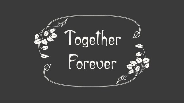 Together Forever &ndash; Art Nouveau Botanical Wedding Title (Alpha Channel)