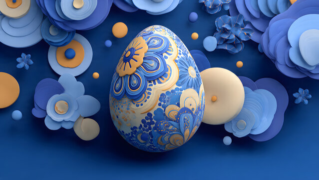 colorful paint ester egg icon 3d render 