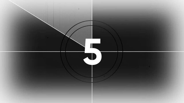 10 seconds realistic vintage old movie countdown intro animation - sepia toned with film shake and dust and scratches. Countdown movie from 10 to 0 number. 4k video animated concept