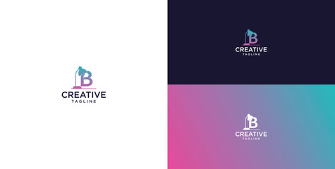 smart bulb logo icon. bulb logo technology. initial logo design B © micky_adb01