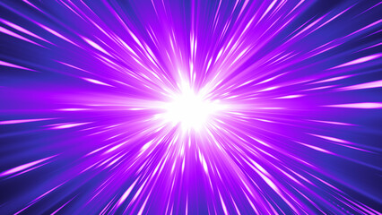 Fototapeta premium 紫色の輝く光の集中線のエフェクト背景