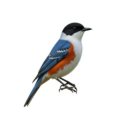 Fototapeta premium Colorful Kingfisher Bird Perched on a Branch Isolated on White Background.