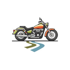 Obraz premium Motorcycle illustration on wh...
