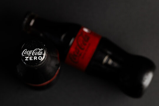 Macro Top View of Coca-Cola Zero Bottle Cap with Condensation