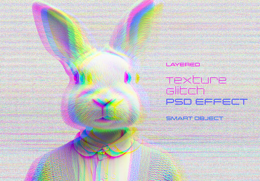 Texture Glitch Psd Photo Effect