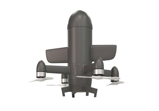 Futuristic Vertical Take-off Interceptor Drone Concept - 3D rendering