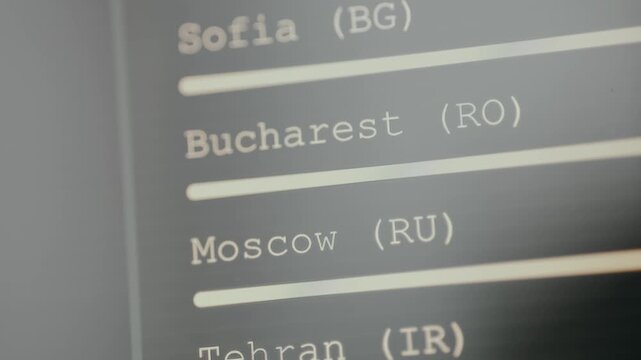 List of city names paired with their respective country abbreviations