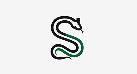 Obraz premium Abstract snake design forming the letter S, perfect for branding and logos or emblems