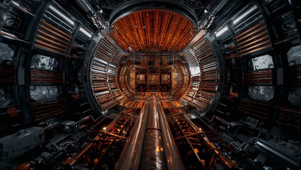 Fototapeta premium Futuristic Interior of a High-Tech Quantum Research Facility