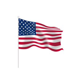 United States National Flag Illustration Waving on Flagpole