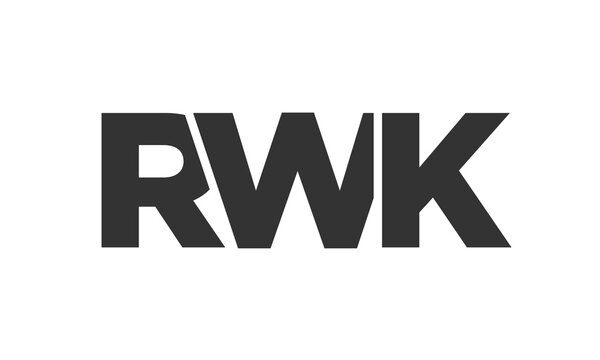 RWK logo design template with strong and modern bold text. Initial based vector logotype featuring simple and minimal typography. Trendy company identity.