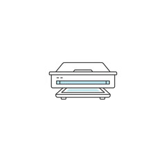 Flatbed Scanner Icon with Blue Light