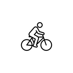 Obraz premium Line Art Icon of a Person Riding a Bicycle