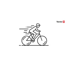 Fototapeta premium Cyclist Icon with Motion Lines
