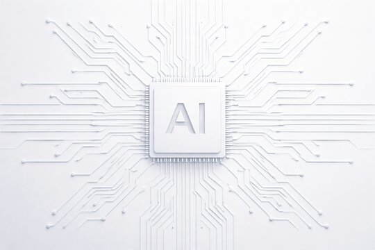 AI Processor Microchip with Neural Network Circuit Technology Artificial Intelligence Core