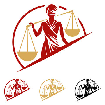 Logo vectoriel avocat moderne balance de la justice &ndash; Cabinet juridique, huissier de justice, commissaire de justice, tribunal