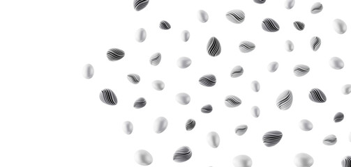 Abstract design with black and white floating shapes. Modern background with creative elements. Minimalist gra © vegefox.com