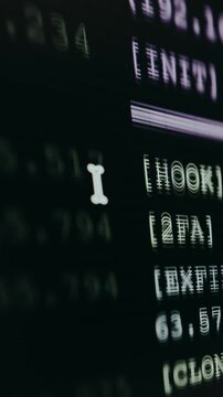 Hacking Terminal displays IP addresses and initialized actions