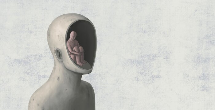 Psychology concept art. surreal artwork. conceptual illustration.	