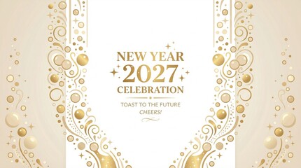 New Year Celebration Gold Text.