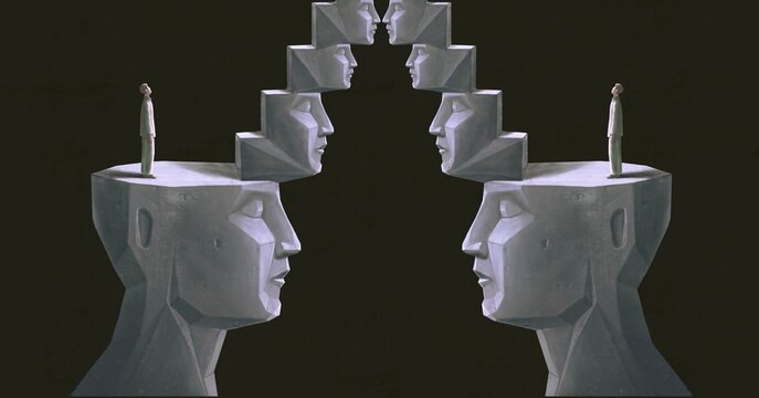 Psychology concept art. surreal artwork. conceptual illustration.	