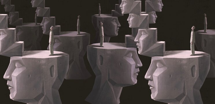 Psychology concept art. surreal artwork. conceptual illustration.	