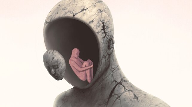 Psychology concept art. surreal artwork. conceptual illustration.	
