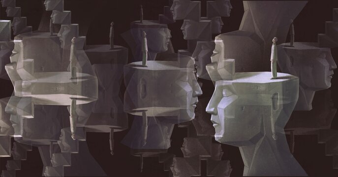 Psychology concept art. surreal artwork. conceptual illustration.	