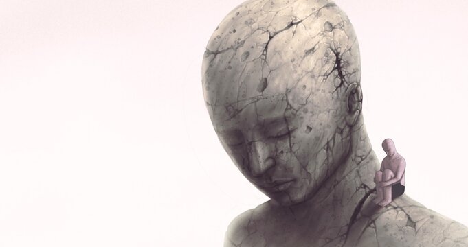 Psychology concept art. surreal artwork. conceptual illustration.	