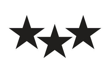 Obraz premium Three black stars on white background