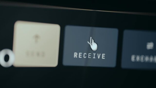 RECEIVE button within a digital wallet application interface