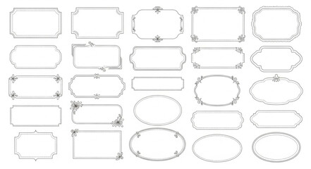 Collection of Decorative Frames and Borders for Design.