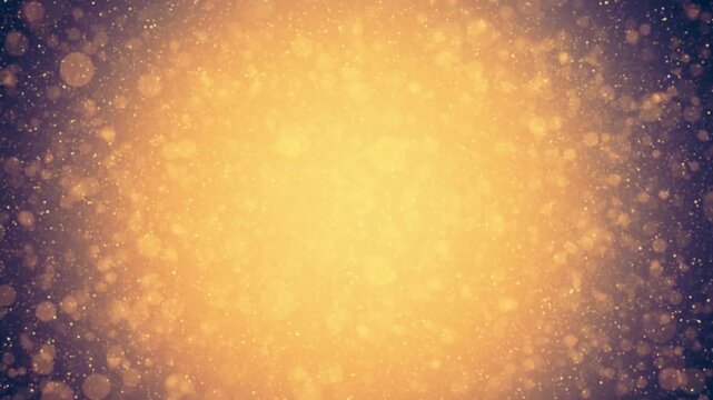 Warm golden bokeh particles moving in a soft focus, shimmering light background loop.